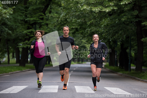 Image of runners team on morning training