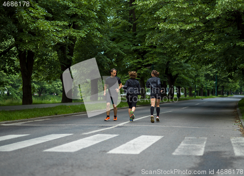 Image of runners team on morning training