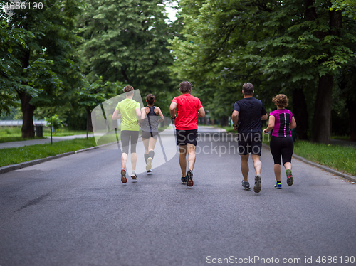 Image of runners team on morning training