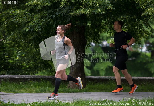 Image of runners team on morning training