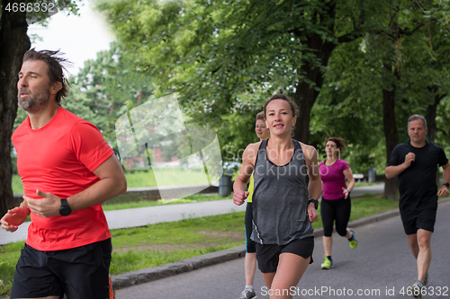 Image of runners team on morning training