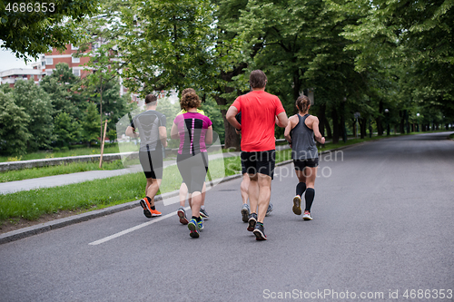 Image of runners team on morning training