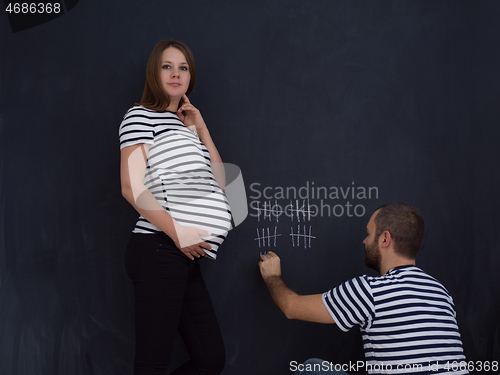 Image of pregnant couple accounts week of pregnancy