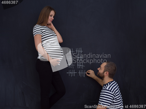 Image of pregnant couple accounts week of pregnancy