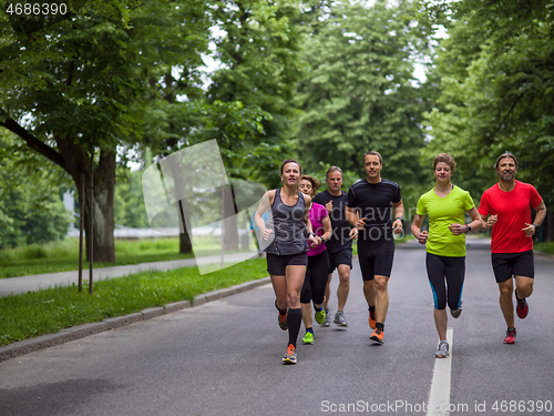 Image of runners team on morning training