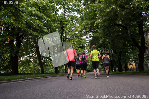 Image of runners team on morning training