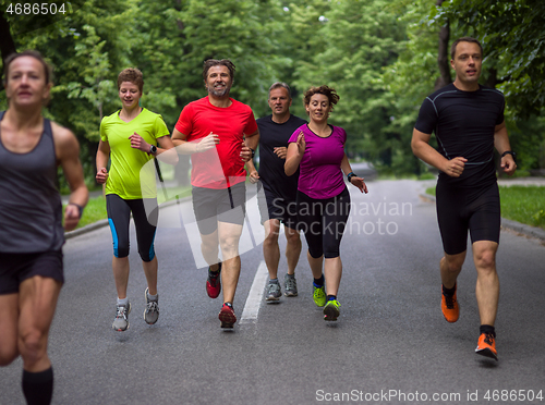 Image of runners team on morning training