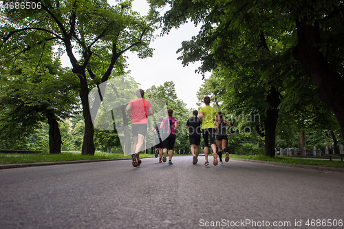 Image of runners team on morning training