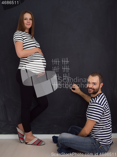 Image of pregnant couple accounts week of pregnancy