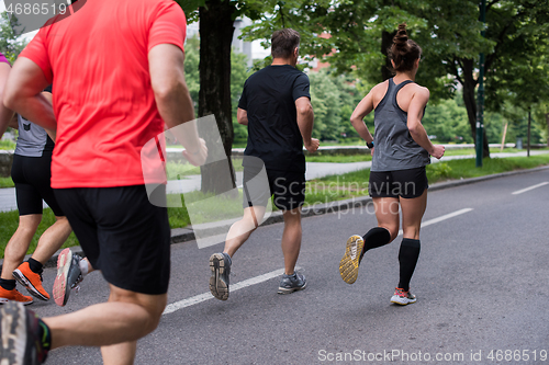 Image of runners team on morning training