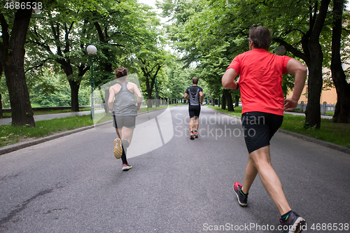 Image of runners team on morning training