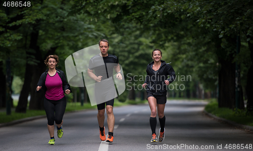 Image of runners team on morning training