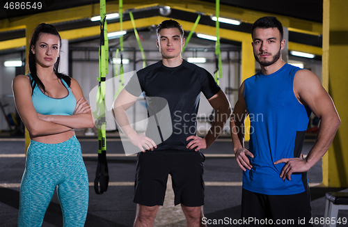 Image of portrait of athletes at cross fitness gym