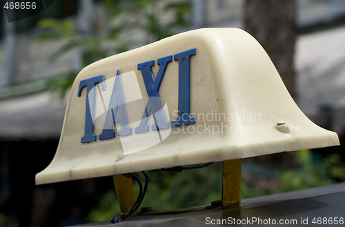 Image of tuk tuk taxi sign in bangkok