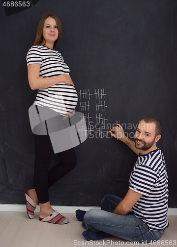 Image of pregnant couple accounts week of pregnancy