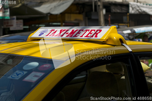 Image of taxi sign in bangkok