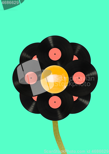 Image of Vinyl records. Modern design. Contemporary art collage.