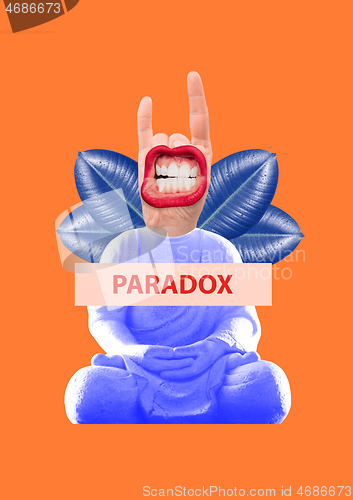 Image of Paradox. Modern design. Contemporary art collage.