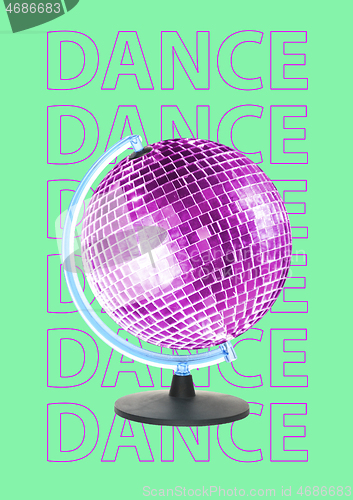 Image of New dance world. Modern design. Contemporary art collage.