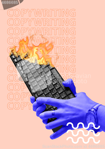 Image of Copywriting. Modern design. Contemporary art collage.