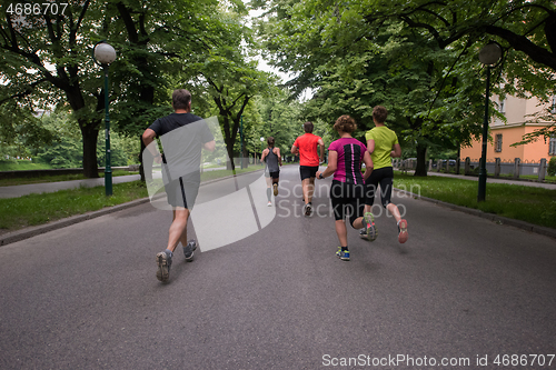 Image of runners team on morning training