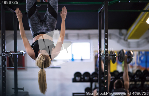 Image of woman doing abs exercises