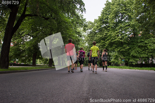 Image of runners team on morning training