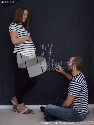 Image of pregnant couple accounts week of pregnancy