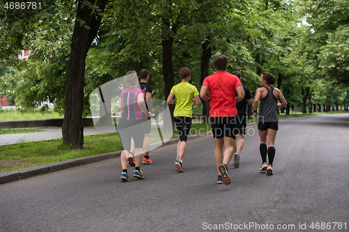 Image of runners team on morning training