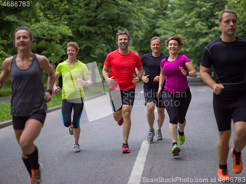 Image of runners team on morning training