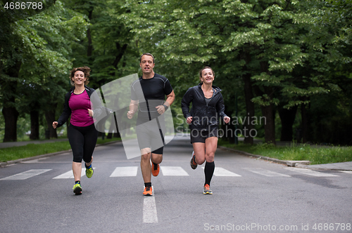 Image of runners team on morning training