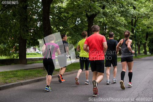 Image of runners team on morning training