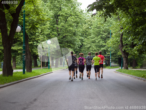 Image of runners team on morning training