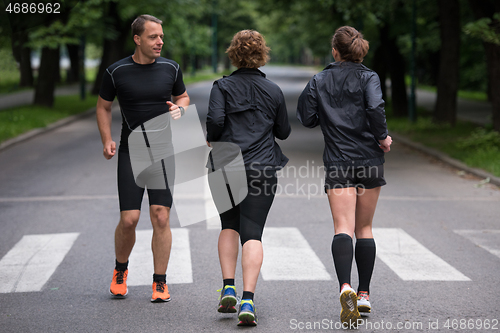 Image of runners team on morning training