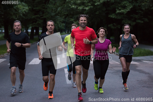 Image of runners team on morning training