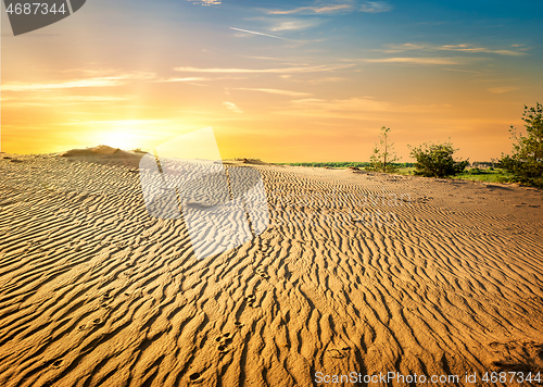 Image of Sunset in desert