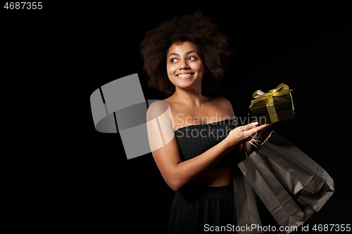 Image of Black Friday sale, gift, present, celebration concept.