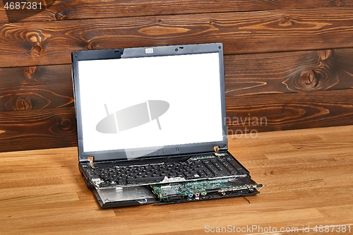 Image of Broken laptop, blank screen