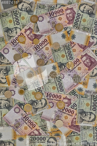 Image of Banknotes Background, Hungarian Forints