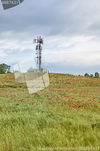 Image of Transmitter towers on a hill