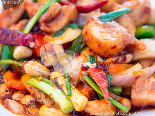 Image of Thai food, chicken with cashew nuts
