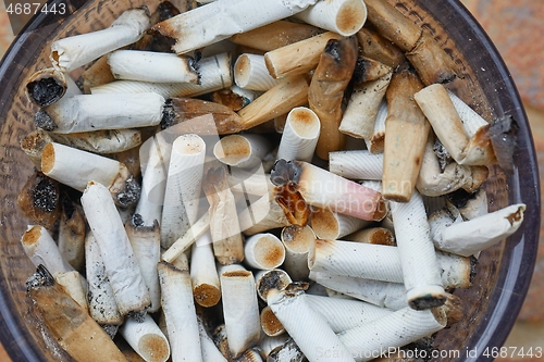 Image of Cigarette buts in an ashtray