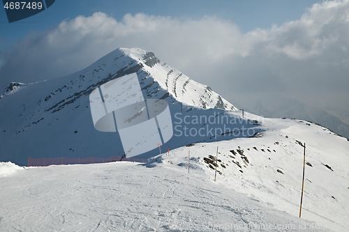 Image of Skiing slopes from the top