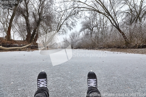 Image of Skating on a lake