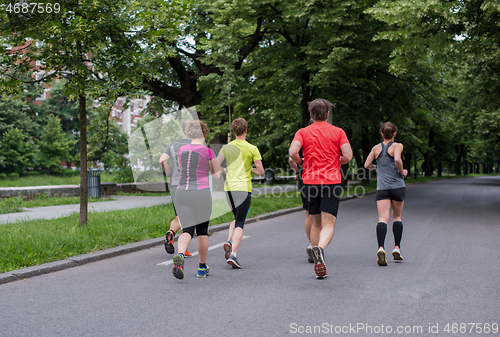 Image of runners team on morning training