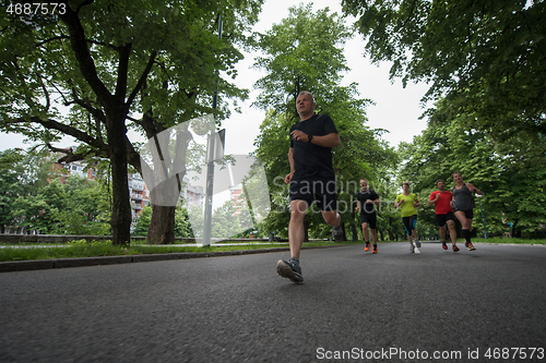 Image of runners team on morning training