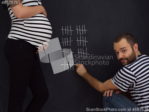 Image of pregnant couple accounts week of pregnancy