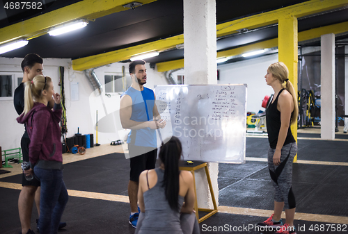 Image of athletes getting instructions from trainer