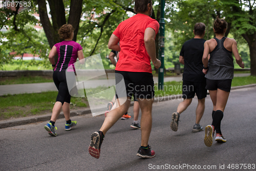 Image of runners team on morning training