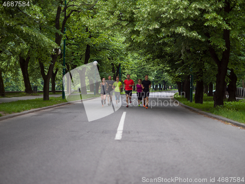 Image of runners team on morning training